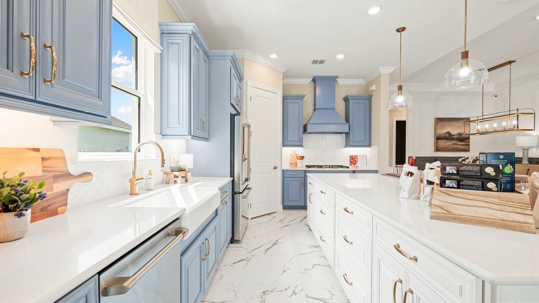 Furnished interior view inside a new home in Esplanade at Kingston, Estero (Image 8).