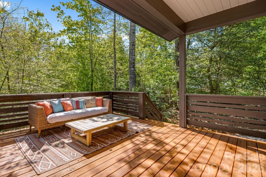 Exterior details and patio area of a home in , Black Mountain (Image 27).