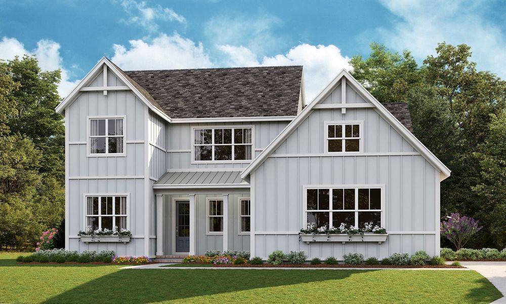 Representative exterior photo of a completed home built from the Huntley by Classica Homes in Riverchase Estates, Lancaster, SC (Image 23).