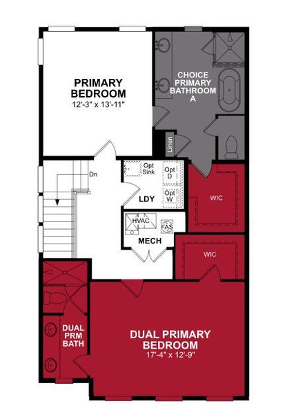 2D floor plan layout of this home in Towne Village at Suwanee Dam, Sugar Hill, GA (Image 6).