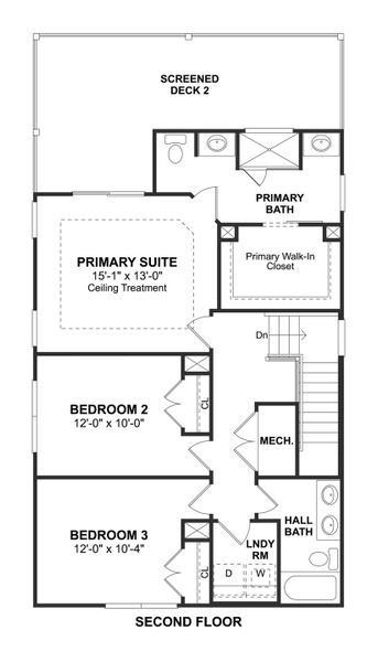 2D floor plan layout for the The Palm by K. Hovnanian® Homes in Sandy Oaks, Hilton Head Island, SC (Image 4).