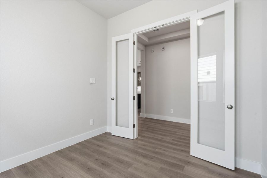 Pictured here are the French doors of the Study!