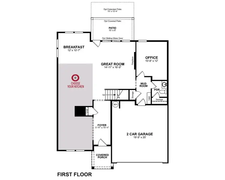 2D floor plan layout for the Emerson by Beazer Homes in Heirloom Landing, Auburn, GA (Image 3). 2D floor plan layout for the Emerson by Beazer Homes in Heirloom Landing, Auburn, GA (Image 3).