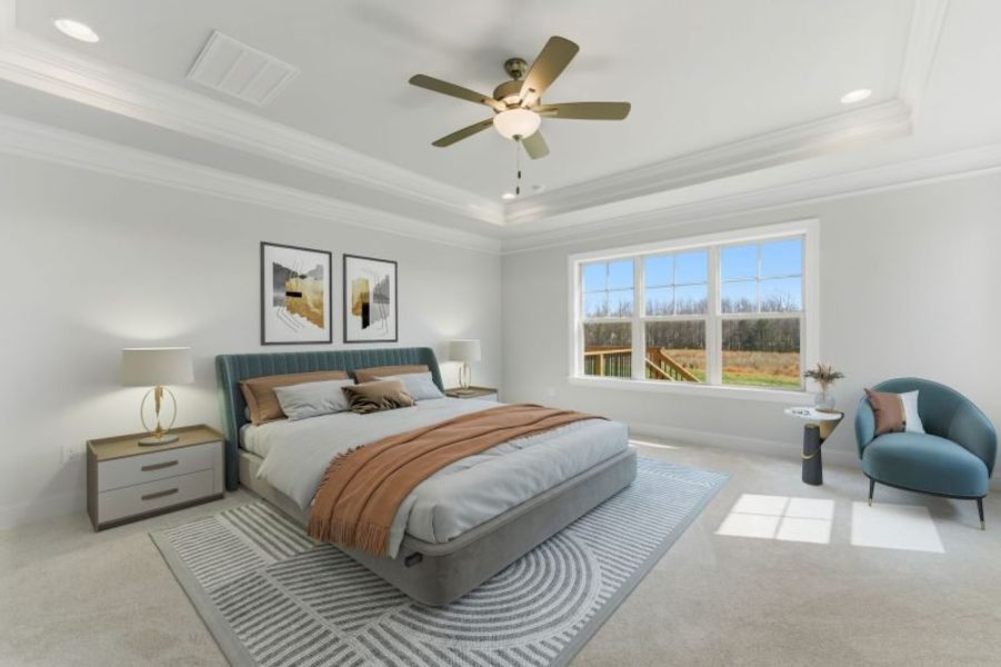 Representative furnished interior of a home built from the Hampton by Keystone Homes NC in Preserve at Carriage Cove, Oak Ridge (Image 20).
