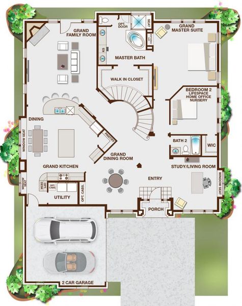 2D floor plan layout of this home in Somercrest, Midlothian, TX (Image 3).