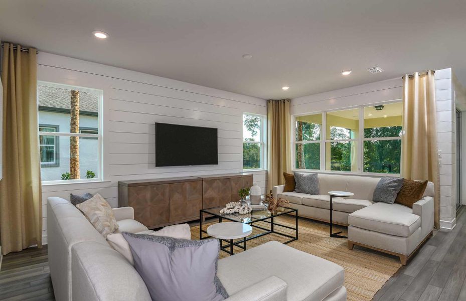 Furnished interior view inside a new home in Longmeadow at North River Ranch, Parrish (Image 7). Furnished interior view inside a new home in Longmeadow at North River Ranch, Parrish (Image 7).