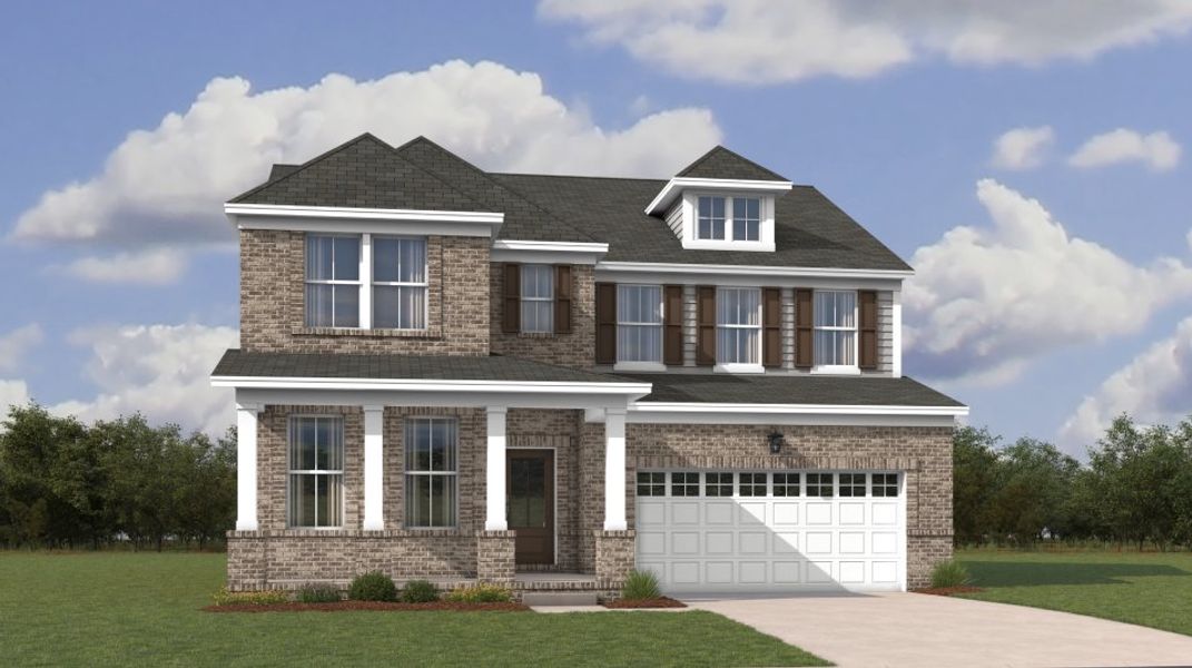 Front exterior of a new home in Arbors at Compton, Murfreesboro, TN, highlighting curb appeal (Image 1). Front exterior of a new home in Arbors at Compton, Murfreesboro, TN, highlighting curb appeal (Image 1).