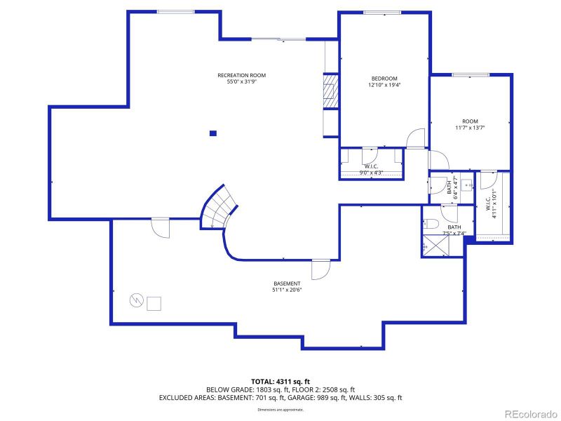 2D floor plan layout of this home in , Larkspur, CO (Image 5).