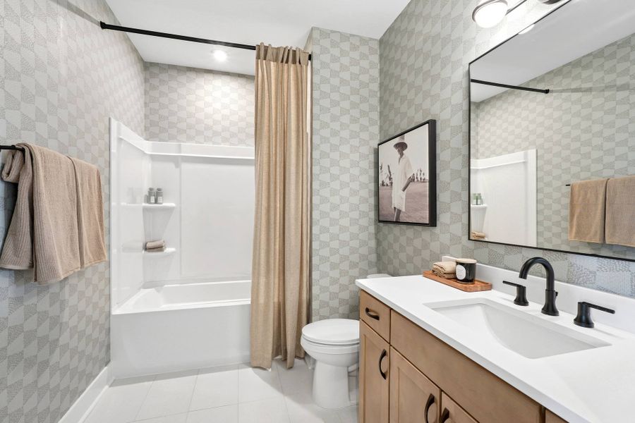 Representative furnished interior of a home built from the Piper by Tri Pointe Homes in Twinleaf Townes, Chapel Hill (Image 17).