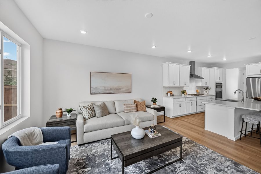 Furnished interior view inside a new home in Trailstone, Arvada (Image 8).
