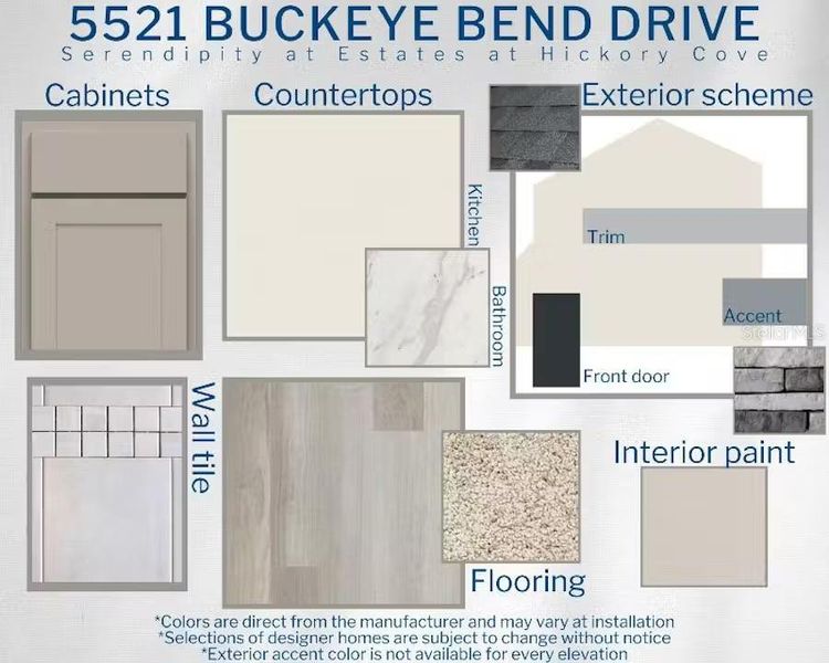 Sample of building materials used in homes in Estates at Hickory Cove - Single-Family Homes, St. Cloud (Image 11).