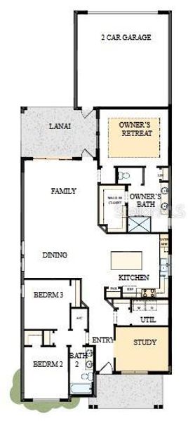 2D floor plan layout of this home in SeaFlower – Bungalow Homes, Bradenton, FL (Image 3).