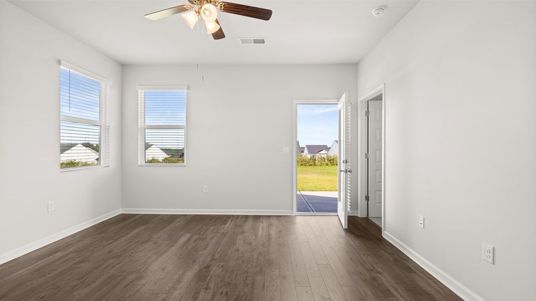 Representative unfurnished interior of a home built from the Sullivan by D.R. Horton in Byrd Village, Graniteville (Image 14).