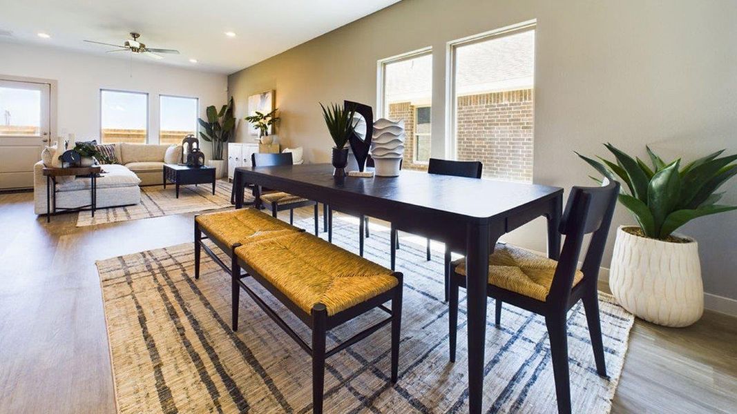 Representative furnished interior of a home built from the The Pierce by D.R. Horton in Overlook West, Wolfforth (Image 10).