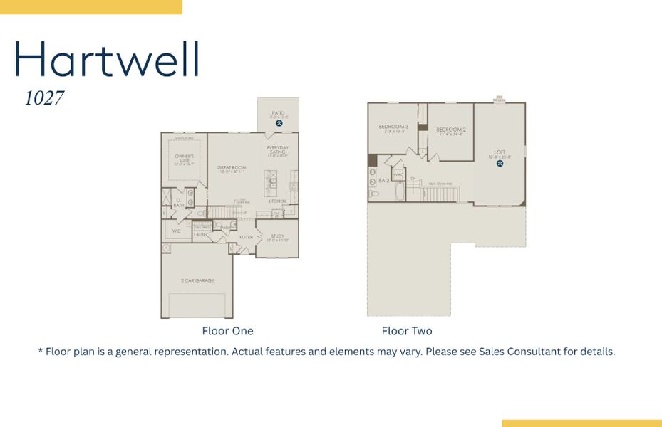 2D floor plan layout of this home in Solserra, Shallotte, NC (Image 3).