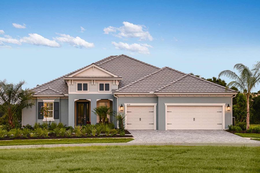 Representative exterior photo of a completed home built from the Savannah 2 by Neal Communities in Windward, Sarasota, FL (Image 21). Representative exterior photo of a completed home built from the Savannah 2 by Neal Communities in Windward, Sarasota, FL (Image 21).