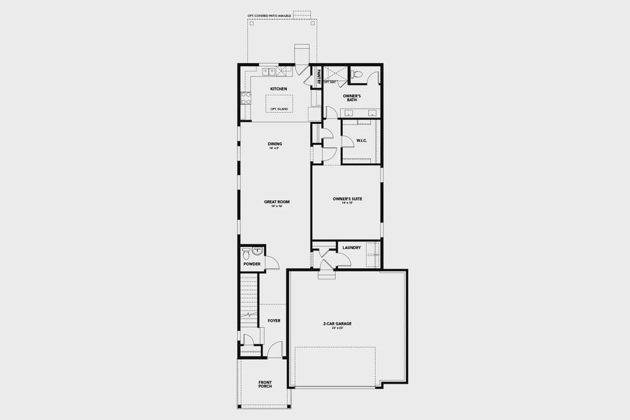 2D floor plan layout for the Sunflower by Brightland Homes in Bloom, Fort Collins, CO (Image 3).