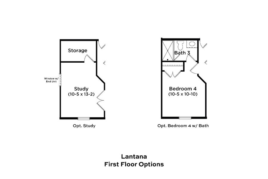 2D floor plan layout for the Lantana End Unit by DRB Homes in Parkview at Hamlin, Winter Garden, FL (Image 5).