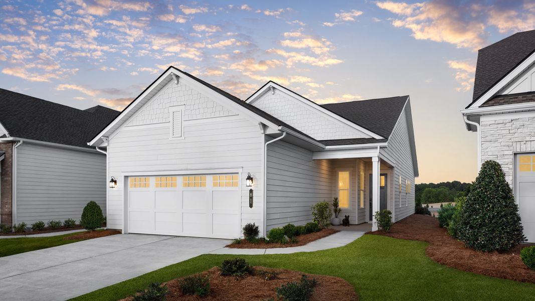 Representative exterior photo of a completed home built from the Beverly by Kolter Homes in Cresswind at Rocky River, Locust, NC (Image 26). Representative exterior photo of a completed home built from the Beverly by Kolter Homes in Cresswind at Rocky River, Locust, NC (Image 26).