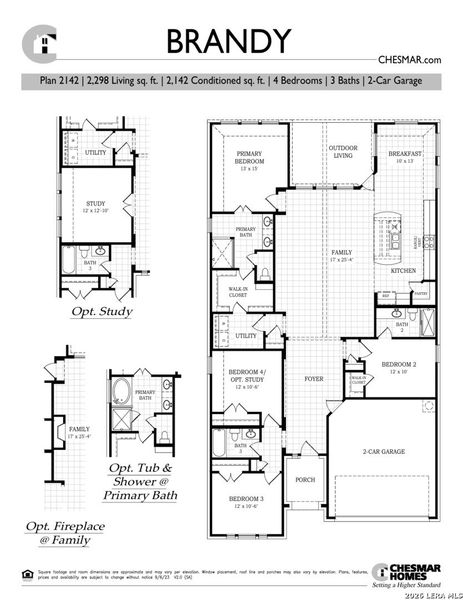 2D floor plan layout of this home in Stillwater Ranch, San Antonio, TX (Image 4).