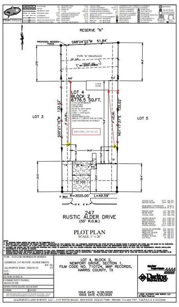 247 Rustic Alder Drive Preliminary Plot Plan 247 Rustic Alder Drive Preliminary Plot Plan