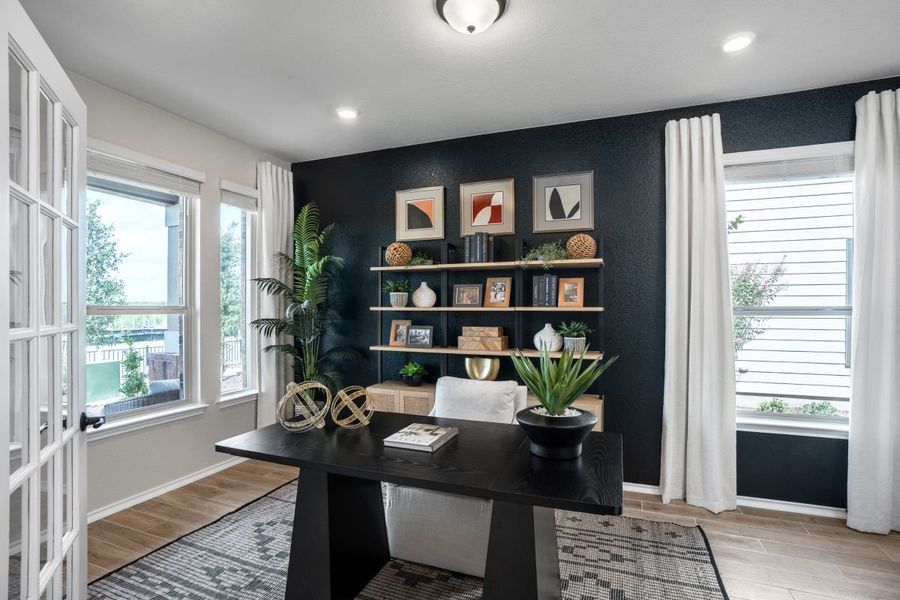 Representative furnished interior of a home built from the 2897 Modeled by KB Home in Stoney Chase, Del Valle (Image 10).