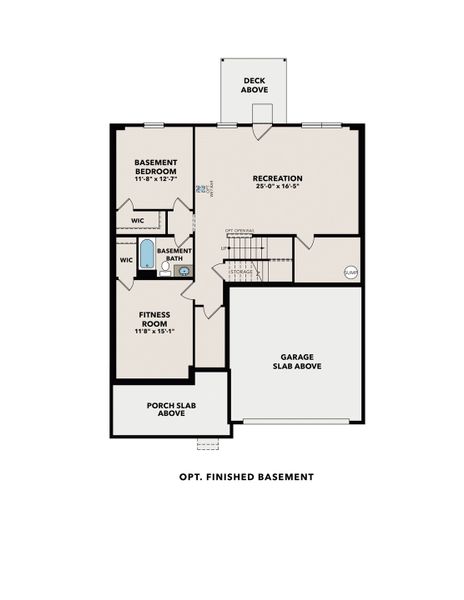 2D floor plan layout for the The Hickory B by Davidson Homes LLC in Cedar Farms, Winder, GA (Image 4).
