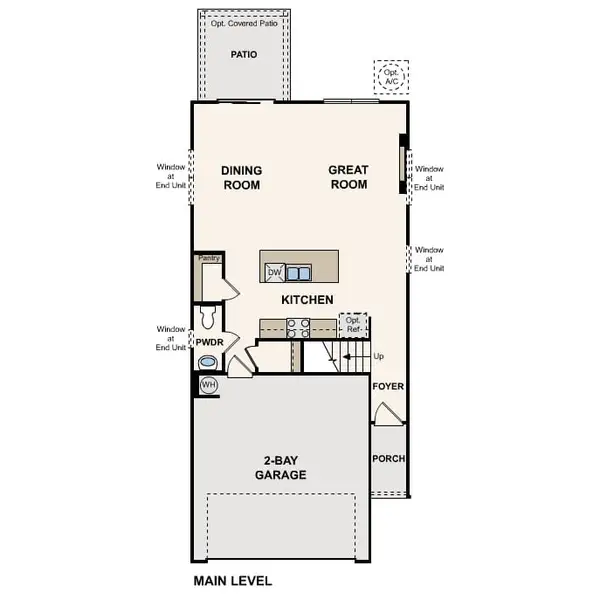 2D floor plan layout of this home in Azalea Square Townhomes, Lawrenceville, GA (Image 3).