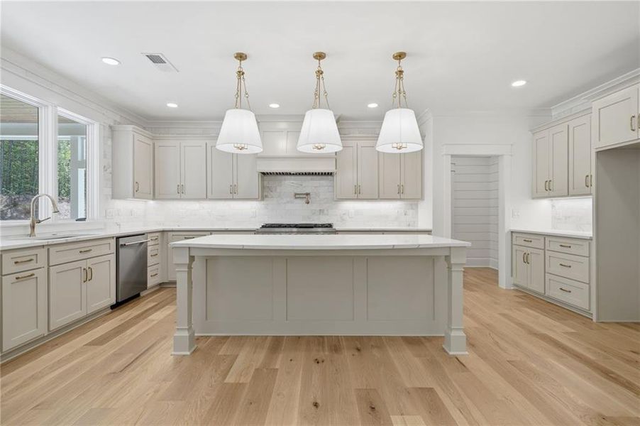 Furnished interior view inside a new home in , White (Image 8).