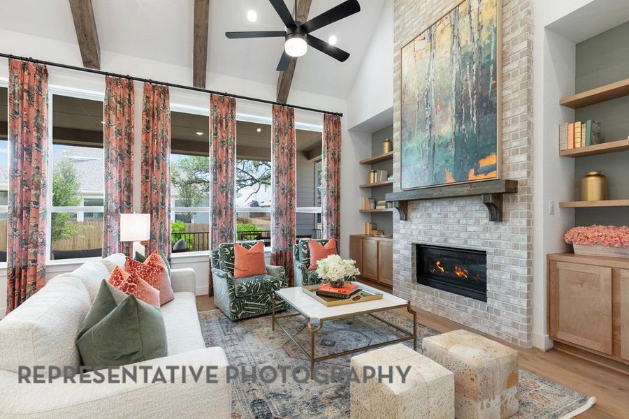 Furnished interior view inside a new home in Palmera Ridge: 60ft. lots, Leander (Image 10). Furnished interior view inside a new home in Palmera Ridge: 60ft. lots, Leander (Image 10).