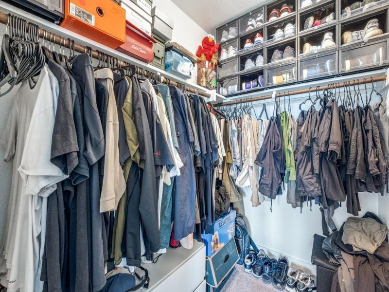 Spacious closet with carpet flooring