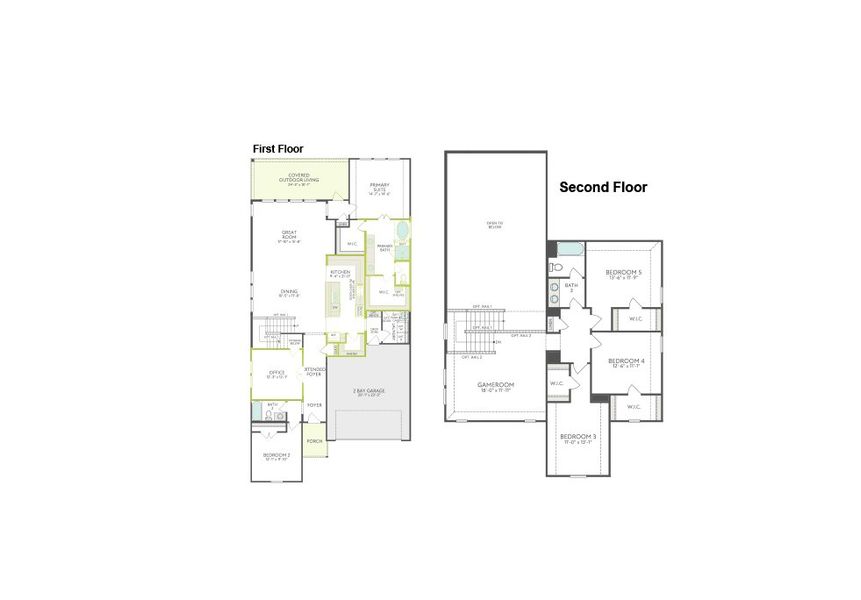 2D floor plan layout of this home in LaPrelle, Fort Worth, TX (Image 3).