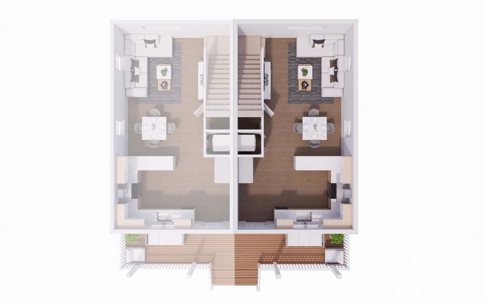 2B floorplan of main floor right side unit