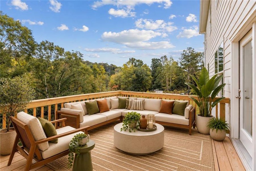 Exterior details and patio area of a home in Clark Farms, Flowery Branch (Image 3).