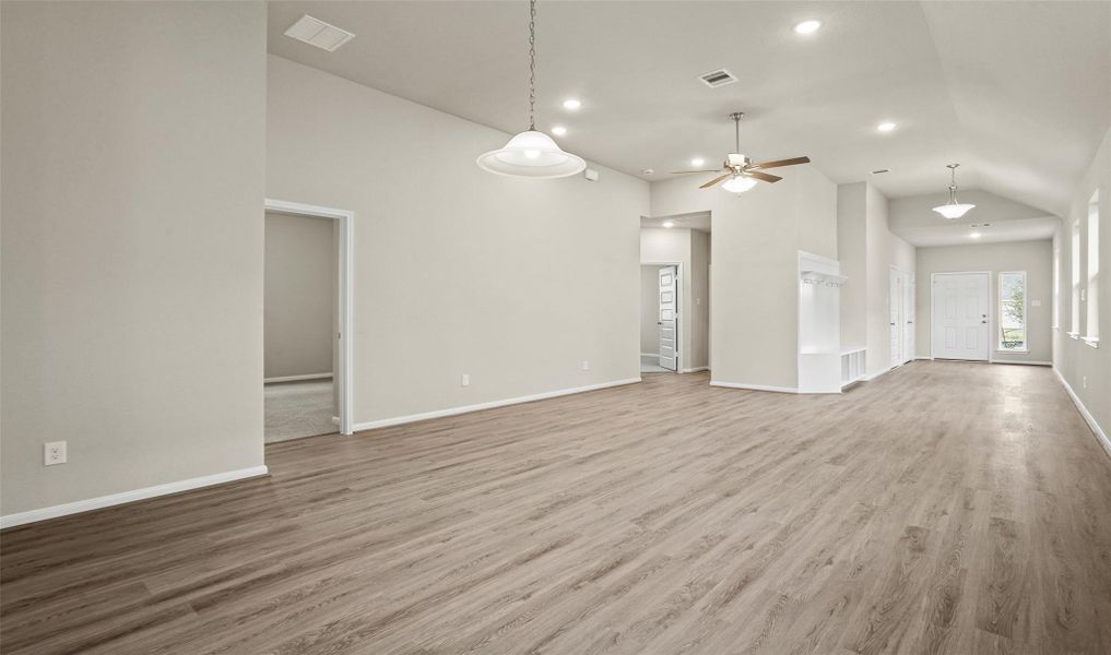 Bright and airy great room and dining room (*Photo not of actual home and used for illustration purposes only.)