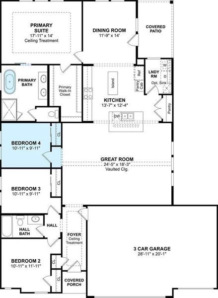 The Juniper III floor plan by K. Hovnanian Homes. 1st Floor shown. *Prices, plans, dimensions, features, specifications, materials, and availability of homes or communities are subject to change without notice or obligation.