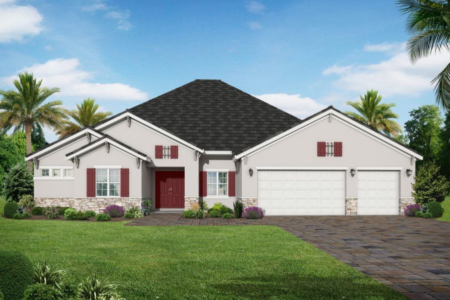 Representative exterior photo of a completed home built from the Barbados by Medallion Home in Hampton Lakes, Sarasota, FL (Image 10).