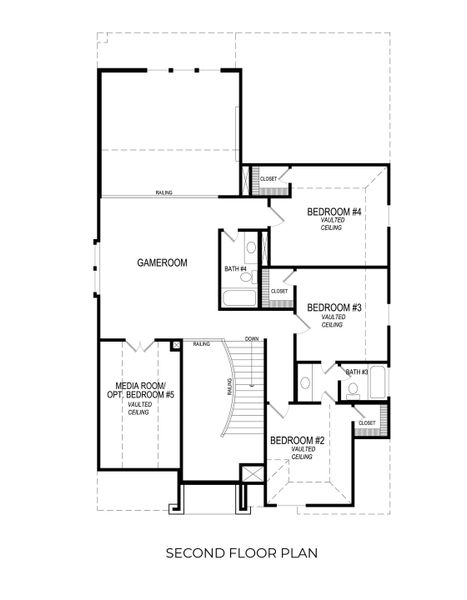 2D floor plan layout for the Normandy R by First Texas Homes in Villages of Creekwood, Frisco, TX (Image 3). 2D floor plan layout for the Normandy R by First Texas Homes in Villages of Creekwood, Frisco, TX (Image 3).