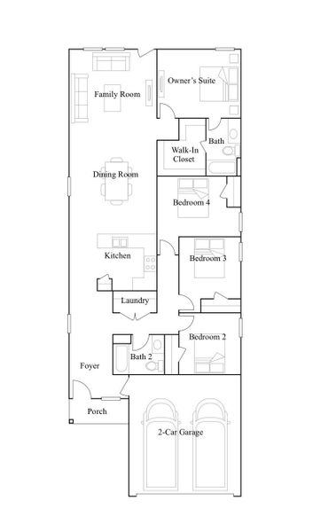 2D floor plan layout of this home in Navarro Ranch, Seguin, TX (Image 5). 2D floor plan layout of this home in Navarro Ranch, Seguin, TX (Image 5).