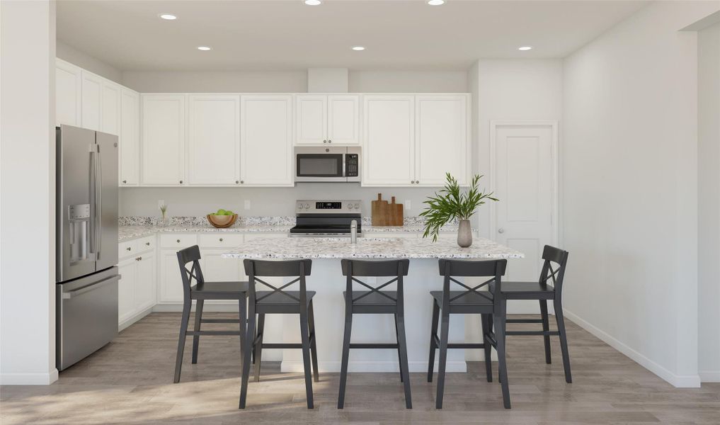 Lovely island kitchen (*Artist rendering used for illustration purposes only.)