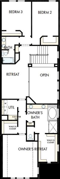 2D floor plan layout of this home in Walsh Cottage, Fort Worth, TX (Image 3).