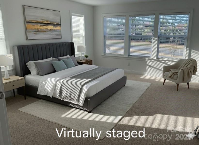 Virtually Staged Primary bedroom