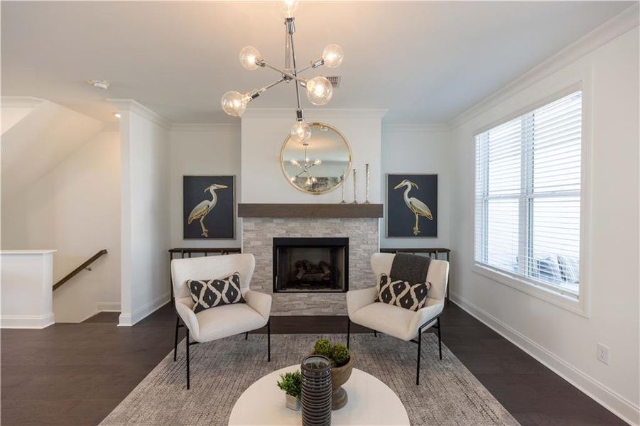 Furnished interior view inside a new home in Palisades Townhomes, Cumming (Image 15).