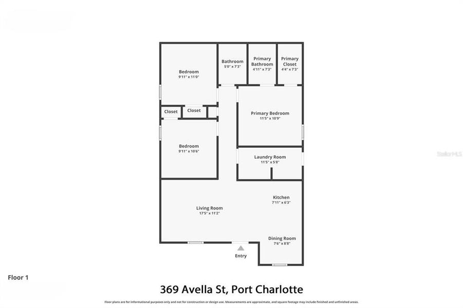 2D floor plan layout of this home in , Port Charlotte, FL (Image 4). 2D floor plan layout of this home in , Port Charlotte, FL (Image 4).