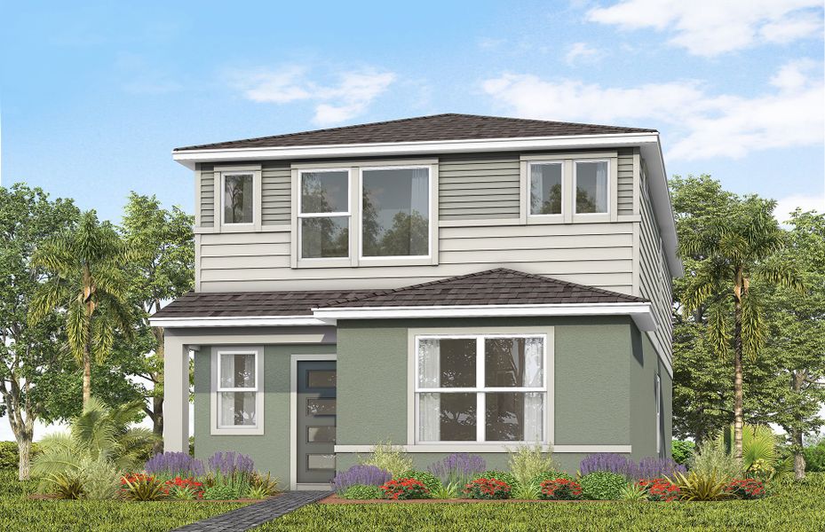 Representative exterior photo of a completed home built from the Caden by Pulte Homes in Lakehaven Estates, Clermont, FL (Image 9). Representative exterior photo of a completed home built from the Caden by Pulte Homes in Lakehaven Estates, Clermont, FL (Image 9).