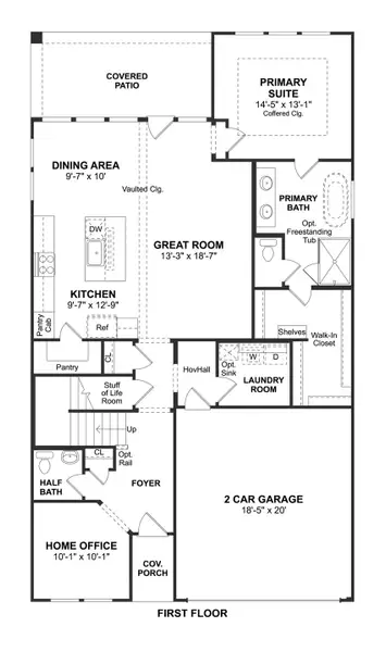 2D floor plan layout for the Evora II by K. Hovnanian® Homes in Creekshaw, Royse City, TX (Image 3). 2D floor plan layout for the Evora II by K. Hovnanian® Homes in Creekshaw, Royse City, TX (Image 3).