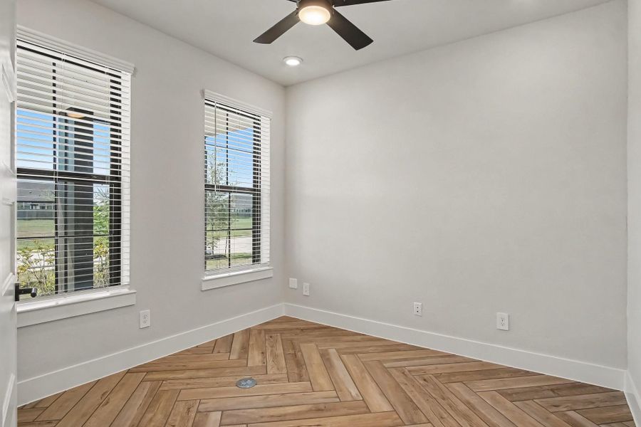 Study is located in the front of the home for extra privacy. Study is located in the front of the home for extra privacy.