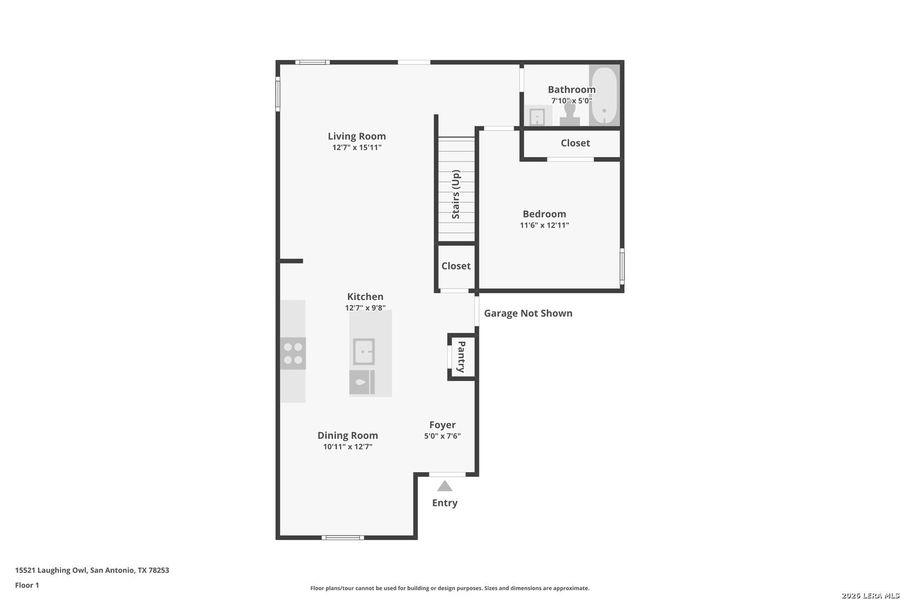 2D floor plan layout of this home in Redbird Ranch, San Antonio, TX (Image 4).