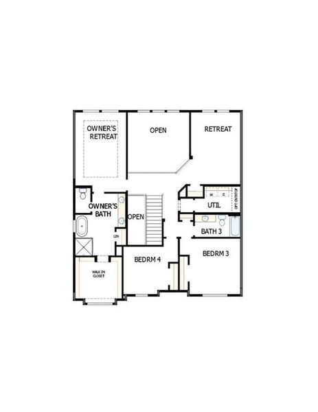 2D floor plan layout of this home in Havencroft, Woodstock, GA (Image 4).