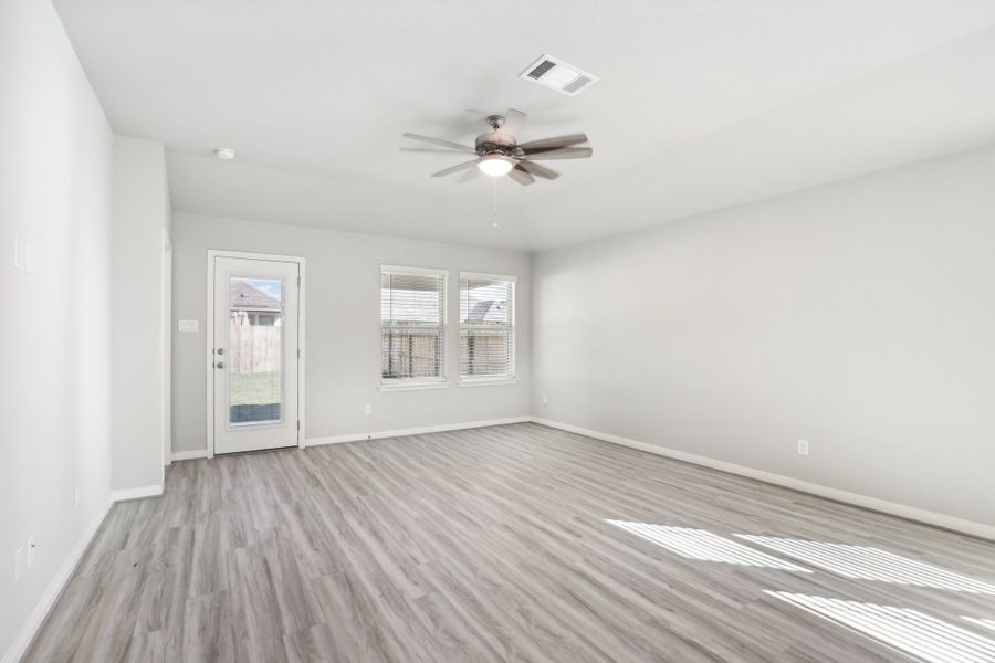 Living room in the Oleander floorplan at a Meritage Homes community. Living room in the Oleander floorplan at a Meritage Homes community.